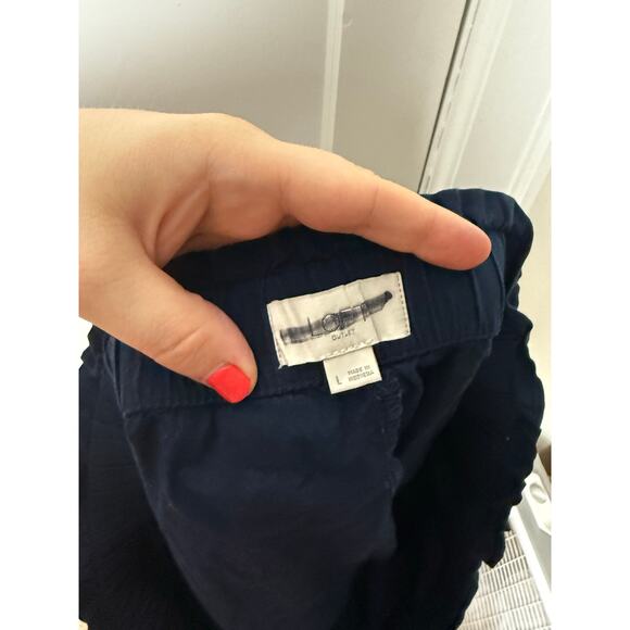 Loft Outlet Navy Blue Lightweight Relaxed Fit Pull On Cotton Chino Shorts Large - Picture 5 of 6